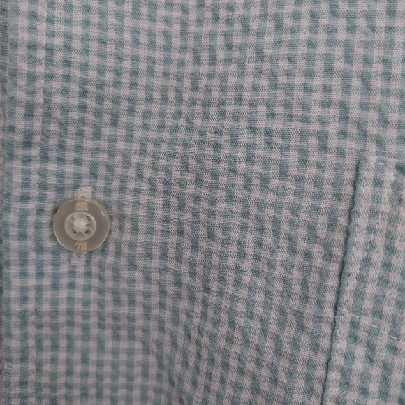 Banana Republic Mint Green Plaid Long Sleeve Button Up Size XL - Picture 4 of 10